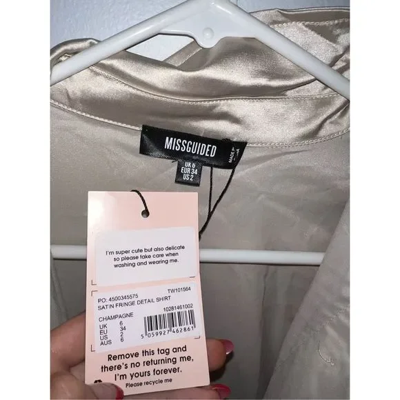 NWT MissGuided Fringe Blouse - Picture 6 of 6